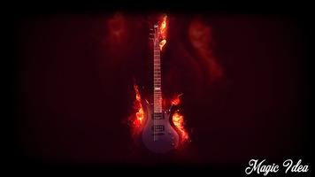 Fire Guitar Wallpaper capture d'écran 1