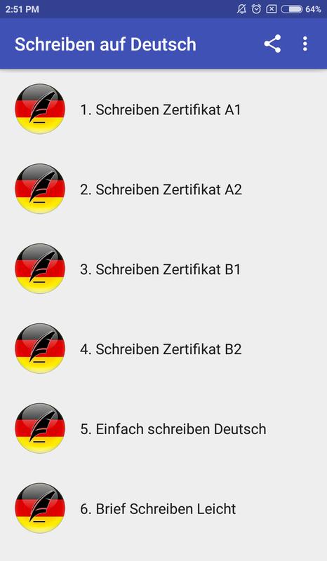 Schreiben Zertifikat A1 A2 B1 B2 Brief Oder Email For Android Apk