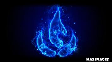 Blue Fire Wallpaper پوسٹر