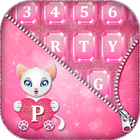 Pink Glitter Keyboard Design آئیکن