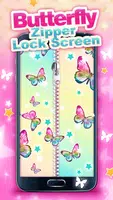 Butterfly Zipper Lock Screen screenshot 1