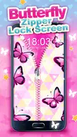 Butterfly Zipper Lock Screen screenshot 2