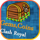 Gems,Coins Clash Royal prank أيقونة