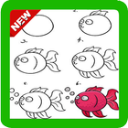 ikon Belajar menggambar ikan