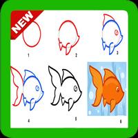 Apprendre à dessiner du poisson Affiche