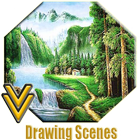 Drawing a scenery icône