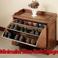 Minimalist Shoe Rack Design Affiche