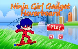Ninja Girl Hoverboard Gadget الملصق