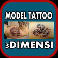 Model Tattoo 3D Affiche