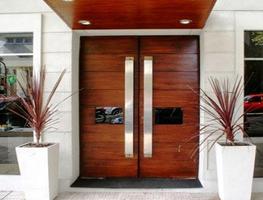 Modernes minimalistisches Haus-Tür-Design Plakat