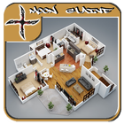Diseño piso 3D icono