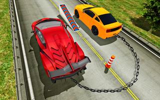 Chained Cars Traffic Racer Chain Break Stunt Game ảnh chụp màn hình 1