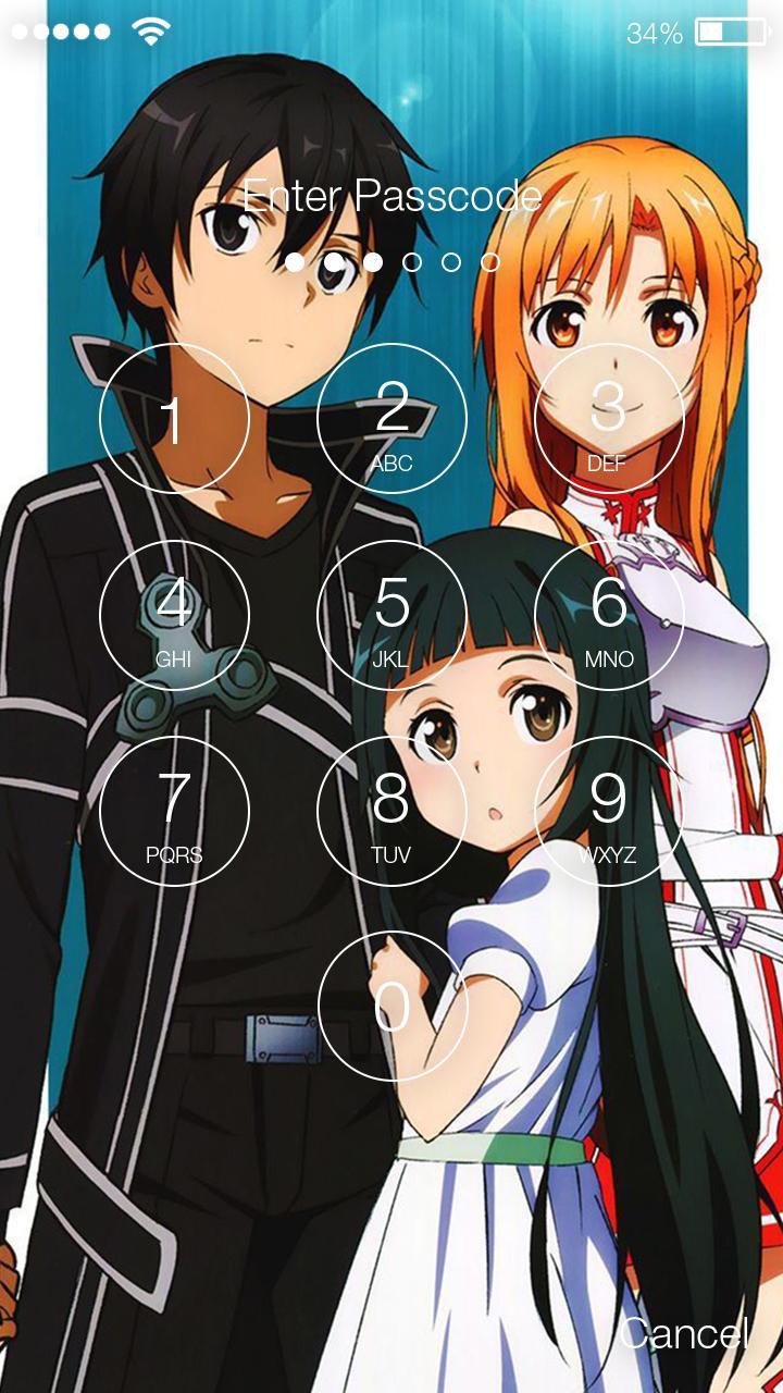 Anime Asuna And Kirito In Love Screen Lock For Android Apk Download - asuna chibi roblox