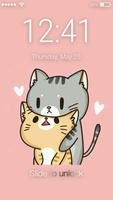 Kawaii Cute Kitten Screen Lock Affiche
