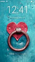 Love Heart Red Screen Lock Affiche