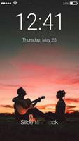 Love Couple And Romantic Sunset Screen Lock Affiche