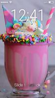 Rainbow Unicorn Drink With Marshmallow Screen Lock 海報