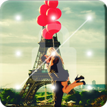 ”Romantic Love In Paris Screen Lock