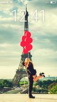 Romantic Love In Paris Screen Lock Poster