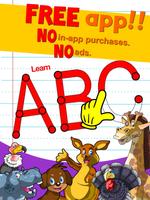 Learn ABC alphabet w animals poster