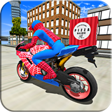 Super Hero Stunt Bike - Spider Hero Pizza Delivery アイコン