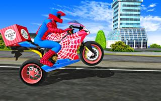 Super Hero Stunt Bike - Spider Hero Pizza Delivery capture d'écran 2