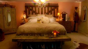 Romantic bedroom. Wallpapers poster