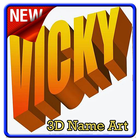 Nombre 3D Arte icono