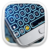 Teclado de neón azul icono