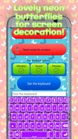 Neon Butterfly Keyboard Themes screenshot 1
