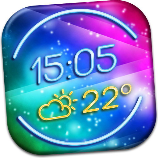 Neon Clock Weather Widget