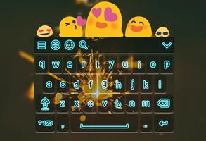 Neon Keyboard Themes penulis hantaran