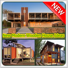 新しい近代的な木造住宅のアイデア アイコン