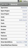 Shortcuts for Zbrush تصوير الشاشة 3