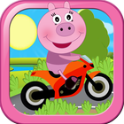 Pig Bike Racing pePPa climb Game Hill иконка