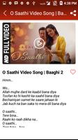 O Saathi Song Videos - Baaghi 2 Movie Songs screenshot 1