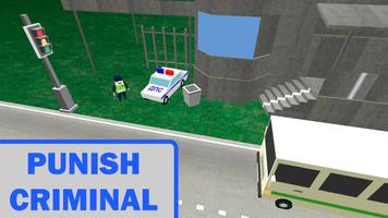Traffic Cop Simulator in Craft World 3D Affiche