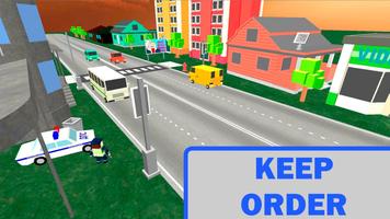Traffic Cop Simulator in Craft World 3D capture d'écran 1