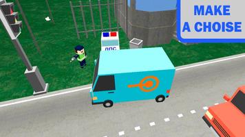 Traffic Cop Simulator in Craft World 3D imagem de tela 2