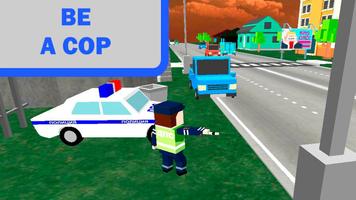 Traffic Cop Simulator in Craft World 3D capture d'écran 3
