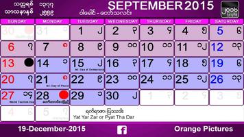 Myanmar Calendar Affiche