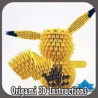 Origami 3D Instructions Affiche