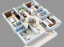 Home Interior 3D Ideen Plakat