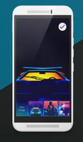 Delorean DMC-12 Retrowave Neon Arts Lock Screen اسکرین شاٹ 2