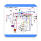 Diagrama de cableado eléctrico automotriz icono