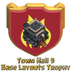 Town Hall 9 Base Layouts Trophy icône