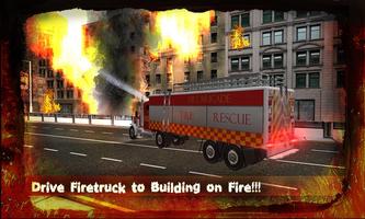 Modern Fire Driver Truck 3D Affiche