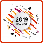 Życzenia szczęśliwego nowego roku karty 2019 ikona