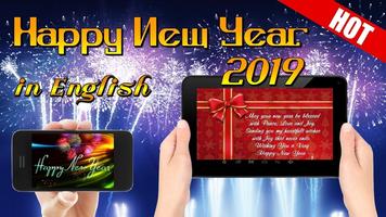 Życzenia szczęśliwego nowego roku karty 2019 plakat