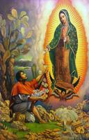 La Virgen de Guadalupe y Juan Diego الملصق